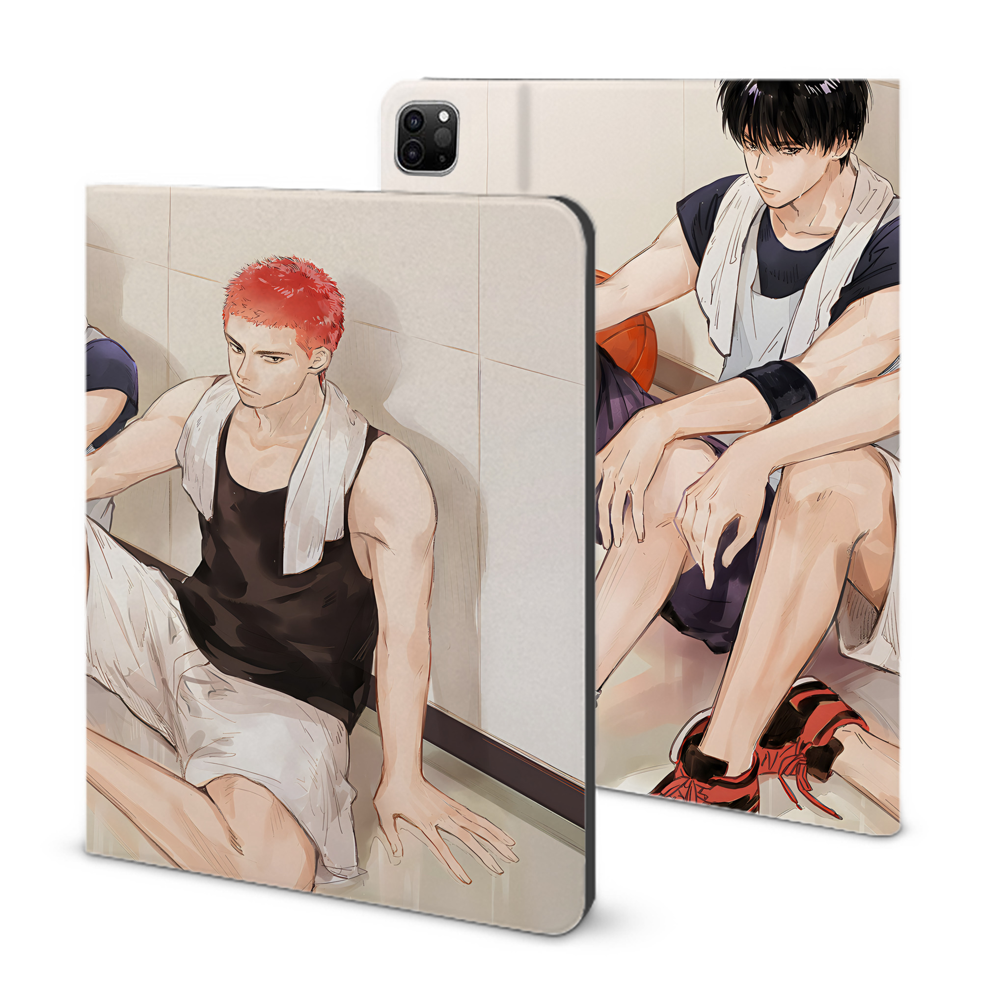 （画像用） SLAM DUNK／スラムダンク IPad ケース ブック型 PUレザー TPU 耐衝撃 軽量 薄型 ペン収納なし 全面保護 IPad 各モデル対応